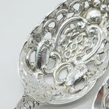 George III Pair of Sterling Silver Pierced Berry Spoons Antique 1804 London