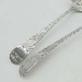 George III Pair of Sterling Silver Pierced Berry Spoons Antique 1804 London