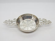 Sterling Silver King George IV Coronation Tea Strainer Antique 1936 Sheffield