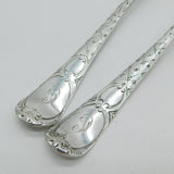 George III Sterling Silver Berry Pattern Dessert Spoon Pair Antique 1758 London