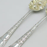 George III Sterling Silver Berry Pattern Dessert Spoon Pair Antique 1758 London