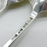 George III Sterling Silver Berry Pattern Dessert Spoon Pair Antique 1758 London