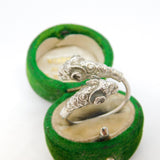 Sterling Silver Roman Style Rams Head Crossover Ring Vintage c1960