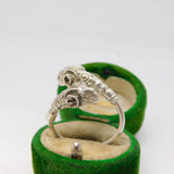 Sterling Silver Roman Style Rams Head Crossover Ring Vintage c1960