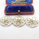 Set of Three Victorian Sterling Silver Art Nouveau Buttons 1900 Birmingham