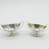 George III Pair of Sterling Silver Pedestal Salt Cellar Antique 1786 London