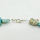 Sterling Silver, Banded Agate & Raw Turquoise Beaded Necklace Vintage c1970