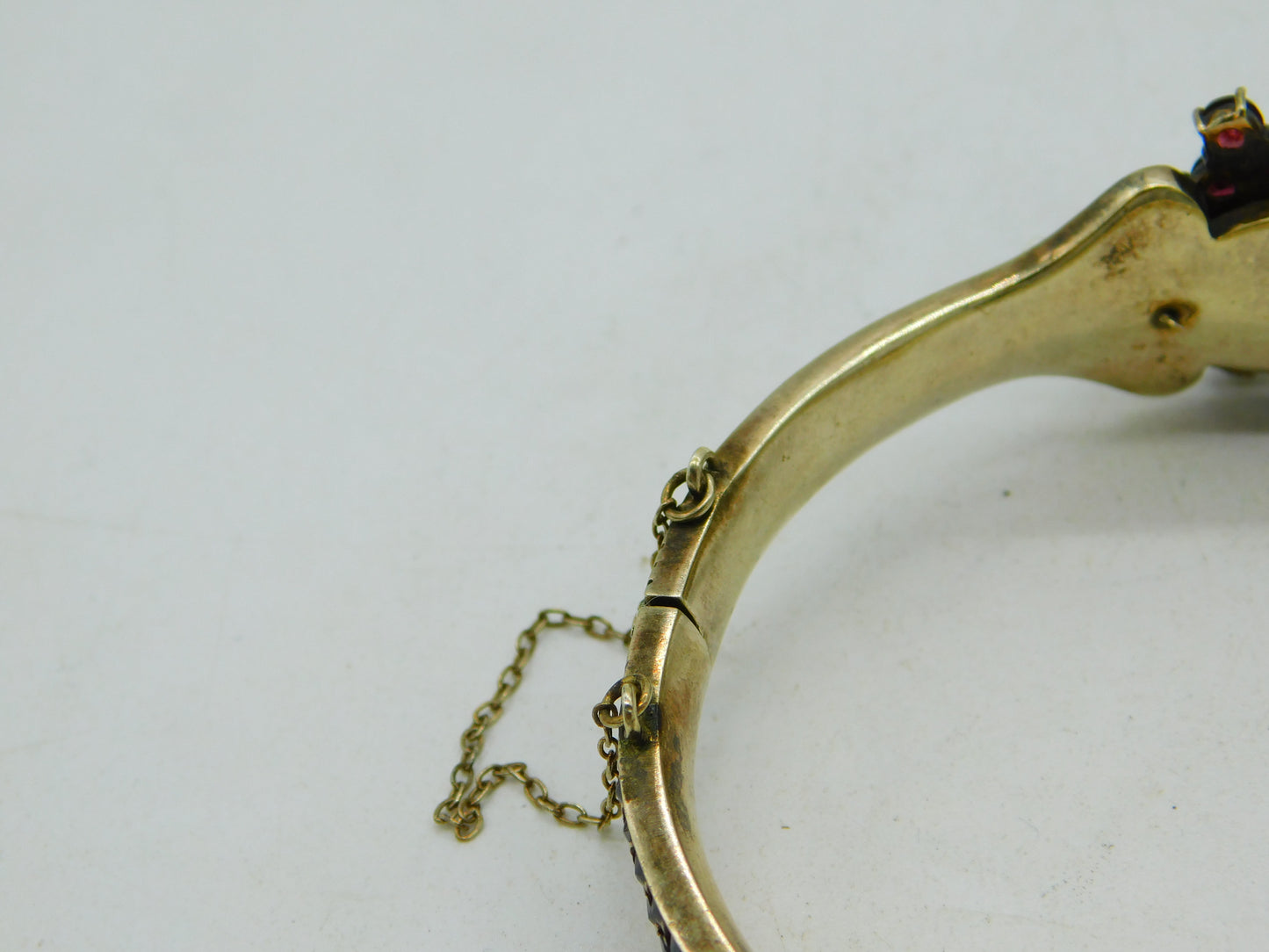 19th Century Austro-Hungarian 8ct Gold Bohemian Garnet Set Bangle Antique c1860