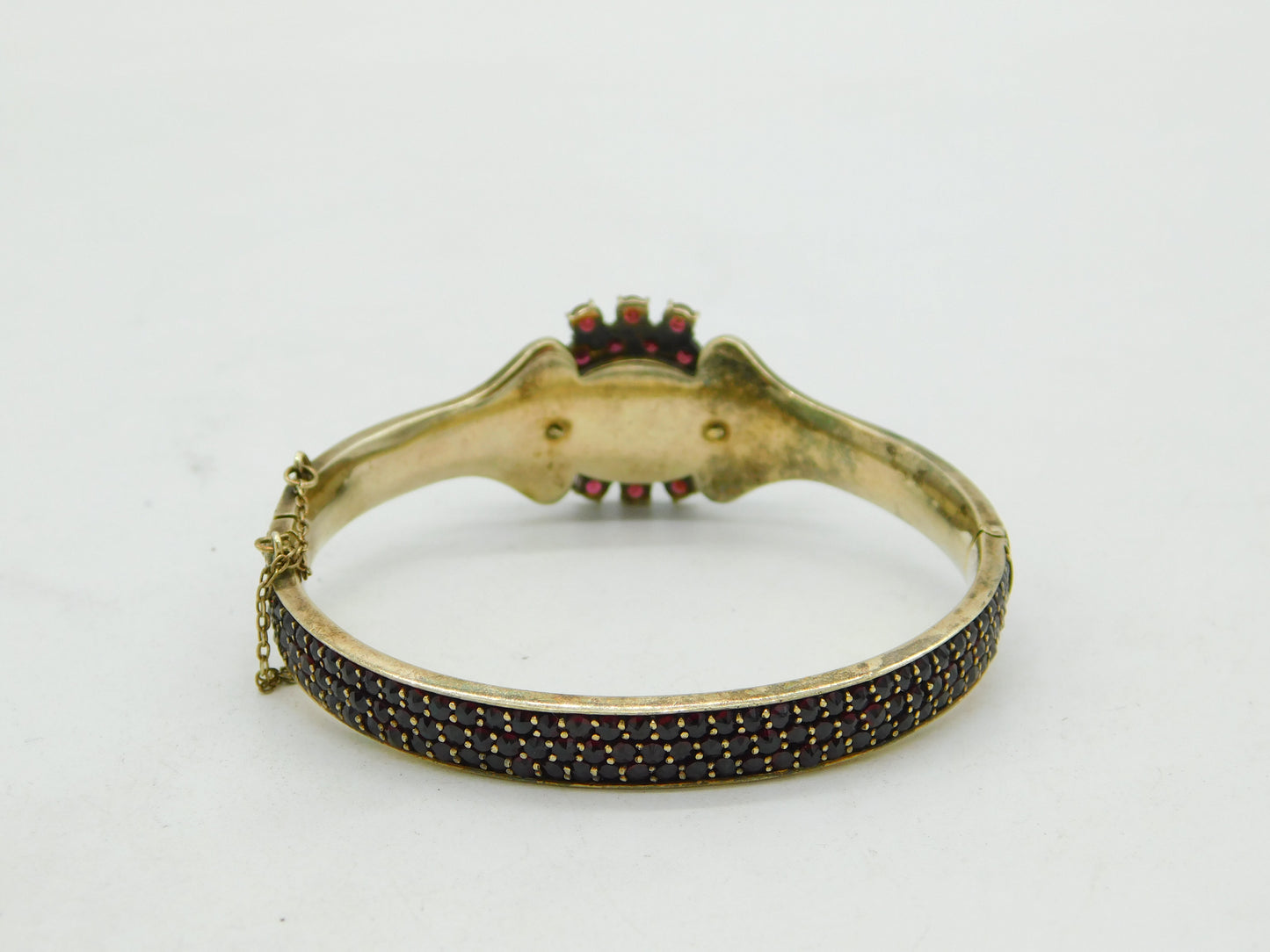 19th Century Austro-Hungarian 8ct Gold Bohemian Garnet Set Bangle Antique c1860