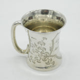 Sterling SIlver Floral Pattern Christening Cup Antique 1922 Birmingham Art Deco