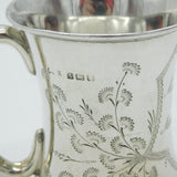 Sterling SIlver Floral Pattern Christening Cup Antique 1922 Birmingham Art Deco