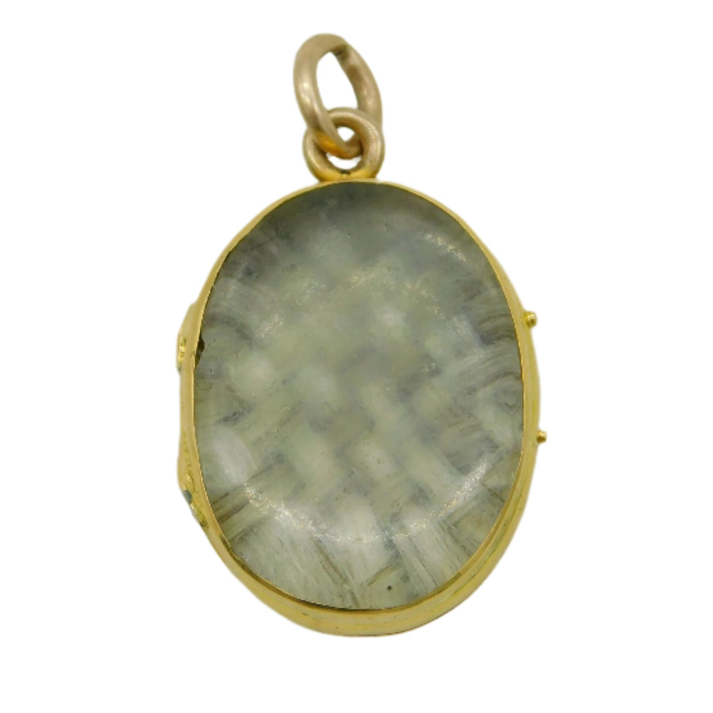 Victorian 15ct Yellow Gold Blond Hair Set Mourning Locket Antique c1860