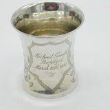 Sterling SIlver Floral Pattern Christening Cup Antique 1922 Birmingham Art Deco