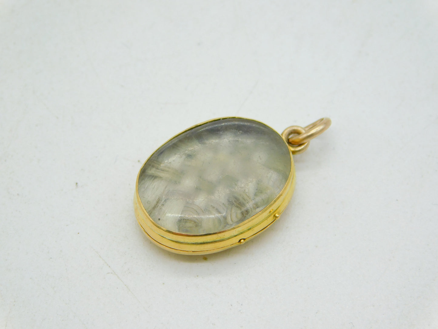 Victorian 15ct Yellow Gold Blond Hair Set Mourning Locket Antique c1860