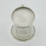 Sterling SIlver Floral Pattern Christening Cup Antique 1922 Birmingham Art Deco