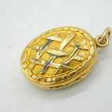 Victorian 15ct Yellow Gold Blond Hair Set Mourning Locket Antique c1860