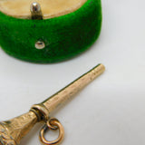 Victorian 9ct Yellow Gold Shield Cut Bloodstone Watch Key Fob Antique c1860