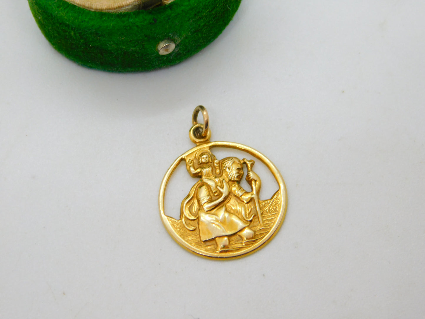 Charles Horner Ltd. 9ct Yellow Gold St Christopher Pendant Vintage 1968