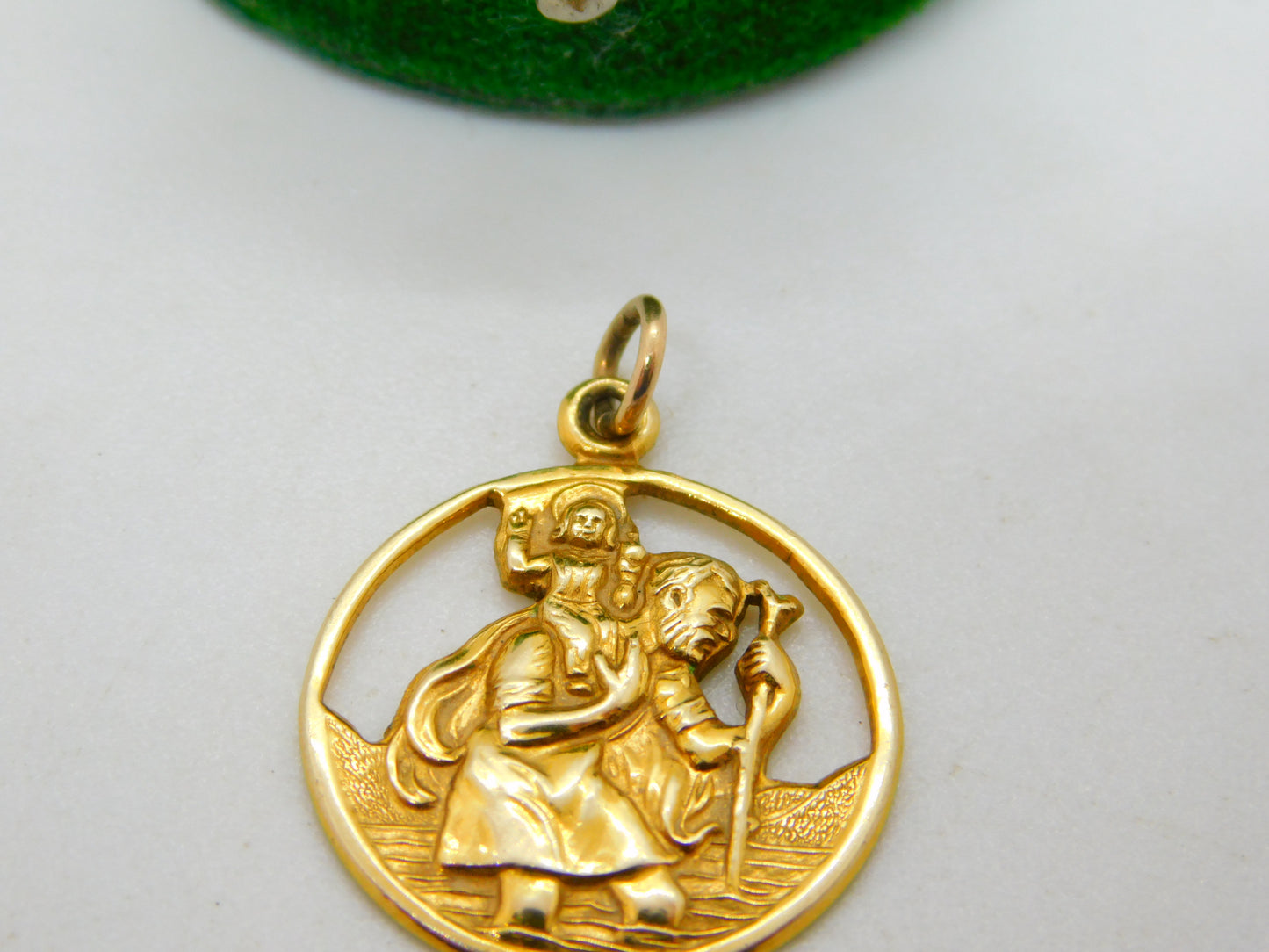 Charles Horner Ltd. 9ct Yellow Gold St Christopher Pendant Vintage 1968