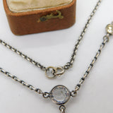 Victorian Austrial Sterling Silver Garnet & Paste Floral Dress Necklace Antique