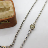 Victorian Austrial Sterling Silver Garnet & Paste Floral Dress Necklace Antique