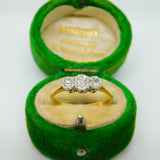 Victorian 18ct Yellow Gold & 0.2ct Diamond Three Stone Dress Ring Antique c1890