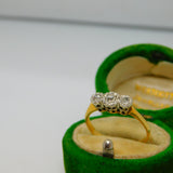 Victorian 18ct Yellow Gold & 0.2ct Diamond Three Stone Dress Ring Antique c1890