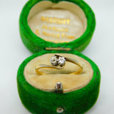 Victorian 18ct Yellow Gold 0.1ct Diamond Crossover Ring Antique c1890