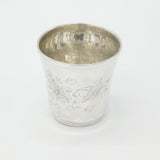 French Aesthetic Movement Sterling Silver Flower & Bird Beaker Antique c1880