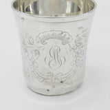 French Aesthetic Movement Sterling Silver Flower & Bird Beaker Antique c1880