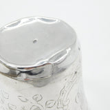 French Aesthetic Movement Sterling Silver Flower & Bird Beaker Antique c1880