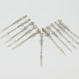 Set of Eleven .800 Silver Italian Souvenir Terminal Cocktail Sticks Vintage 1960
