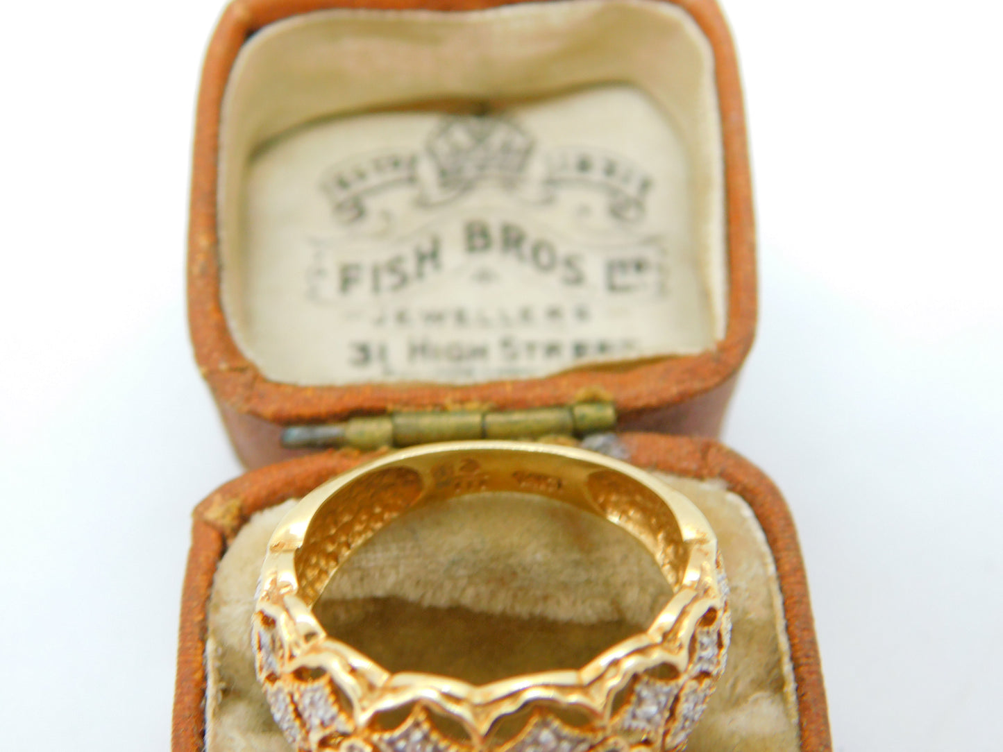 14ct Yellow Gold Daisy Flower Pattern Diamond Set Dress Ring Vintage c1990
