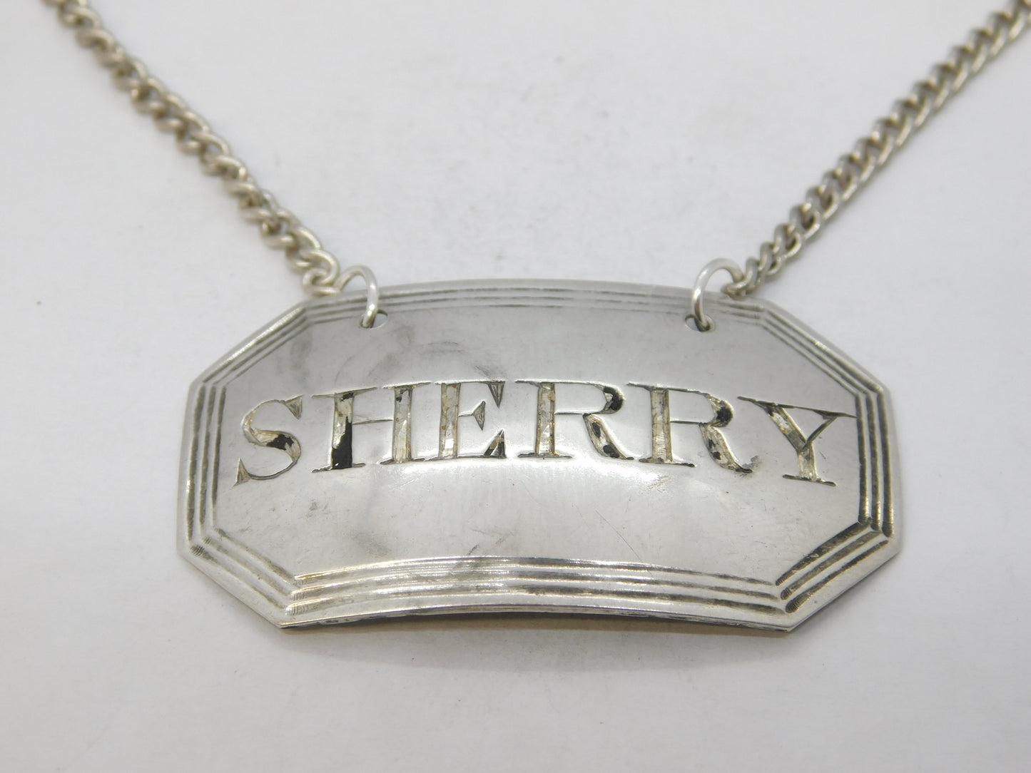 Early Victorian Sterling Silver Sherry Decanter Label Antique 1838 London