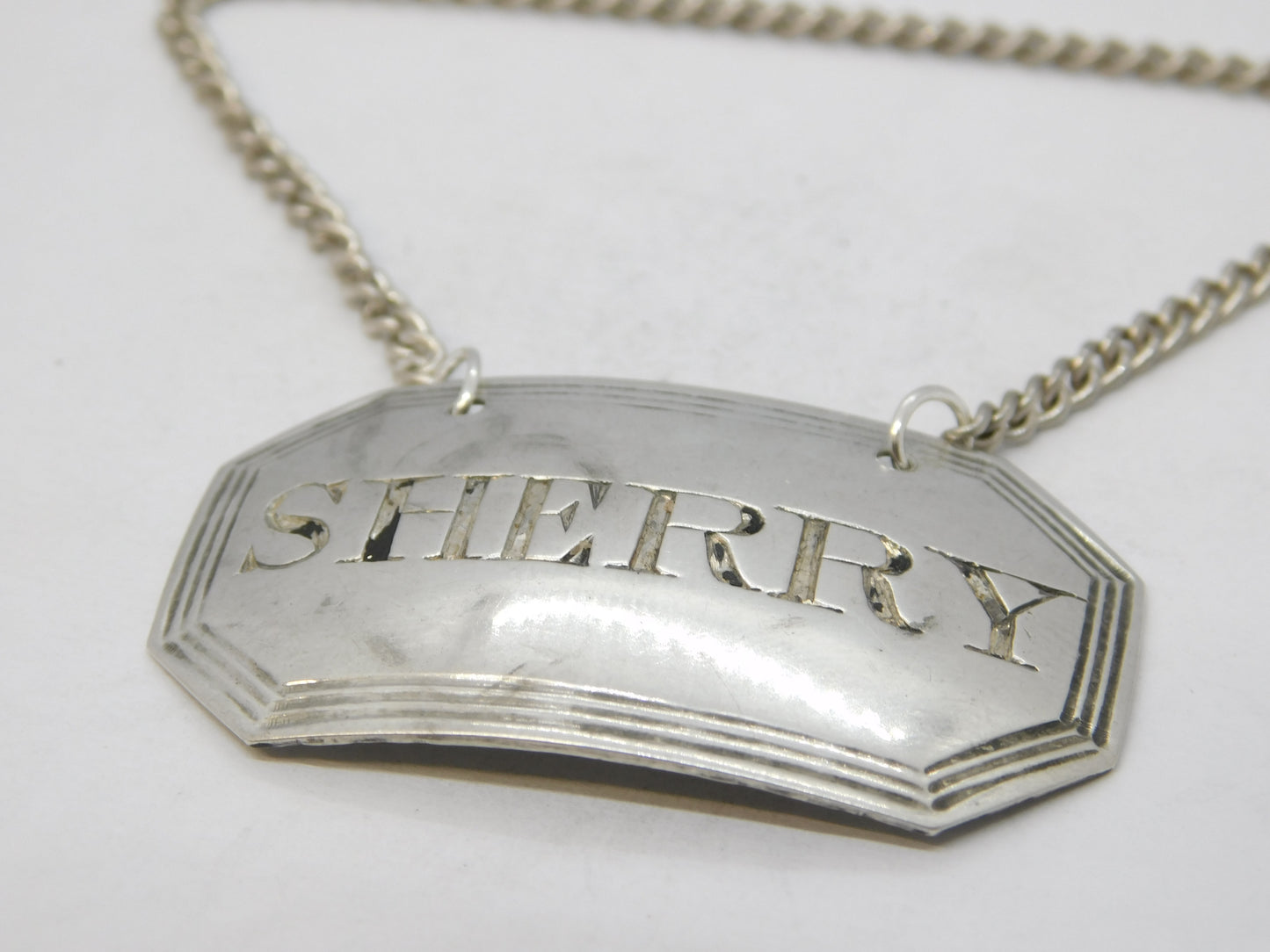 Early Victorian Sterling Silver Sherry Decanter Label Antique 1838 London