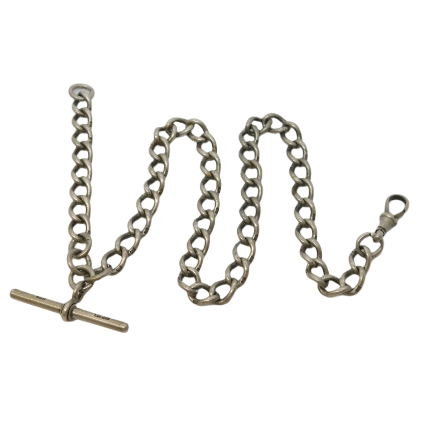 Victorian Sterling Silver Albert Watch Chain Antique 1893 Birmingham