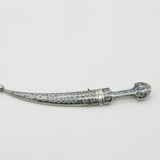 Russian .875 Silver & Niello Enamel Dagger Antique c1890 Victorian Kokoshnik Marks