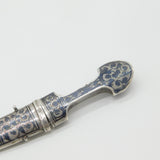 Russian .875 Silver & Niello Enamel Dagger Antique c1890 Victorian Kokoshnik Marks
