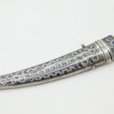 Russian .875 Silver & Niello Enamel Dagger Antique c1890 Victorian Kokoshnik Marks