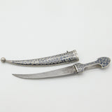 Russian .875 Silver & Niello Enamel Dagger Antique c1890 Victorian Kokoshnik Marks
