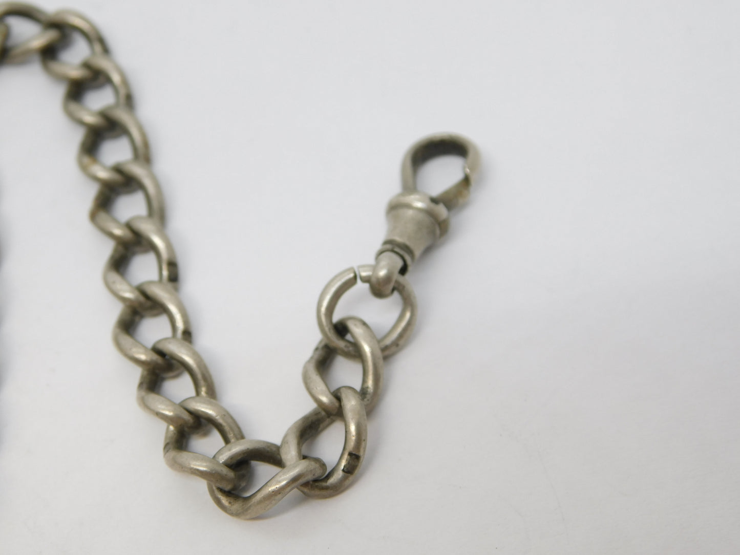 Victorian Sterling Silver Albert Watch Chain Antique 1893 Birmingham