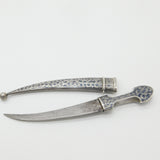 Russian .875 Silver & Niello Enamel Dagger Antique c1890 Victorian Kokoshnik Marks