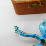 Sterling Silver Blue Enamel Dragonfly Insect Brooch 1916 Antique Birmingham
