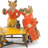 Victorian Cold Painted Bronze Fox Huntsman Dinner Sculpture Antique c1890