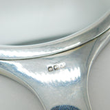 Sterling Silver & Blue Guilloche Enamel 5-Piece Vanity Set Antique 1931 Birmingham Art Deco