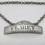 George III Sterling Silver Claret Decanter Label Antique 1804 London Bateman