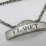 George III Sterling Silver Claret Decanter Label Antique 1804 London Bateman