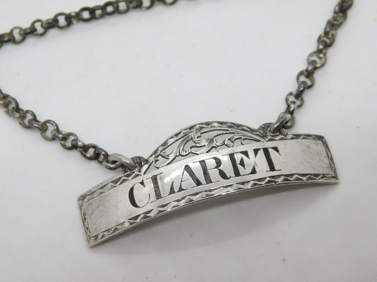 George III Sterling Silver Claret Decanter Label Antique 1804 London Bateman