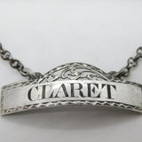 George III Sterling Silver Claret Decanter Label Antique 1804 London Bateman