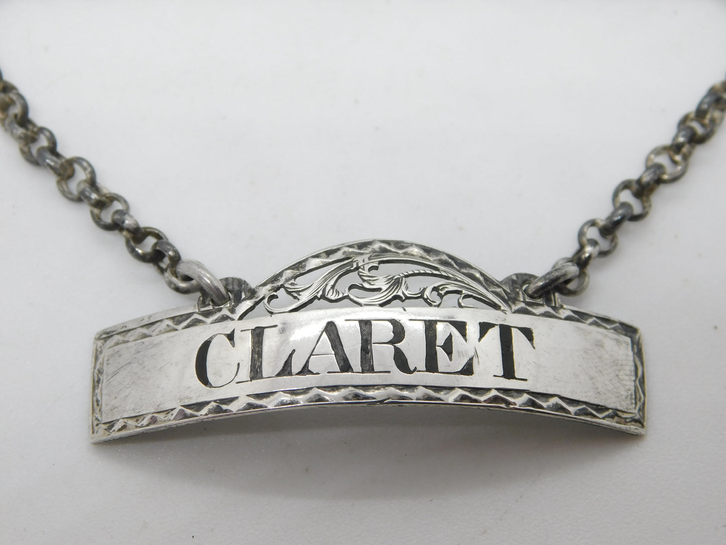 George III Sterling Silver Claret Decanter Label Antique 1804 London Bateman